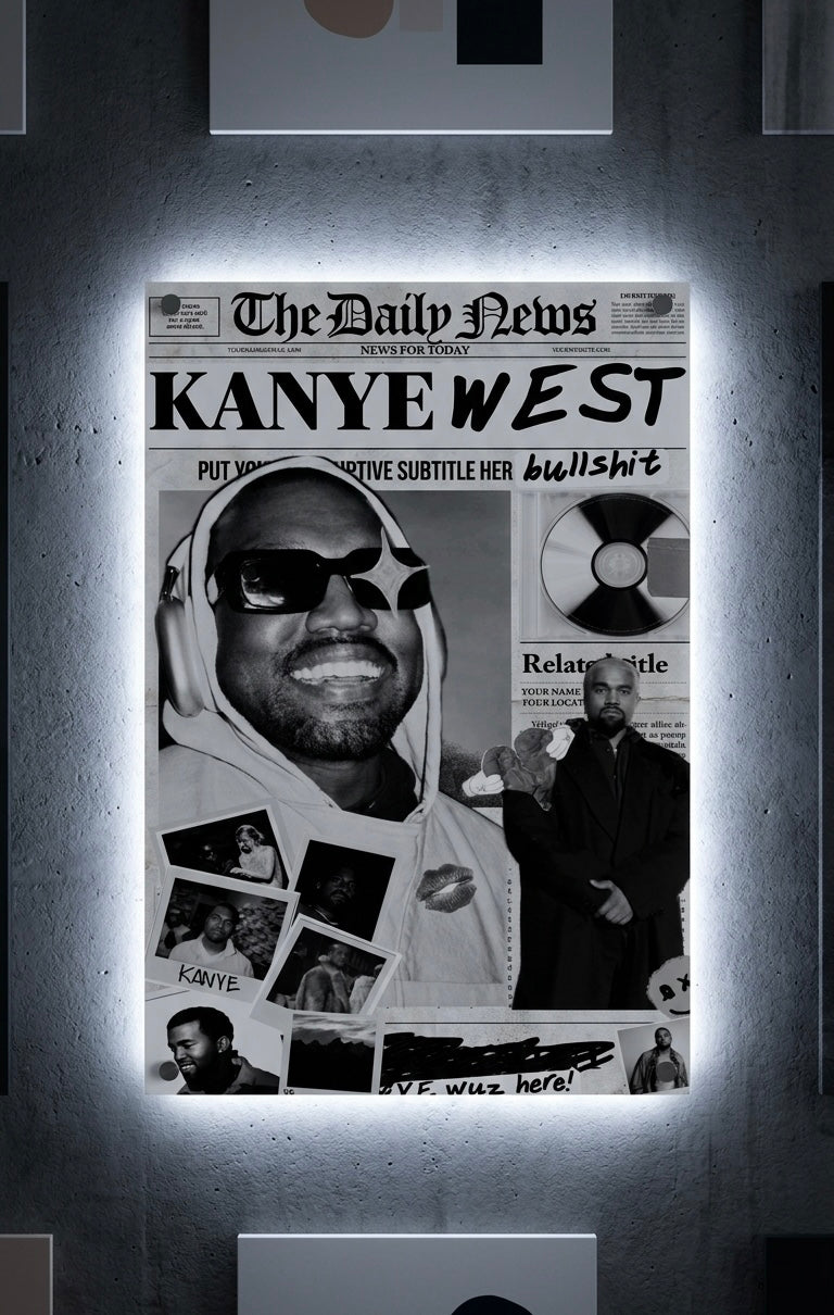KANYE WEST NEON WALL FRAMES