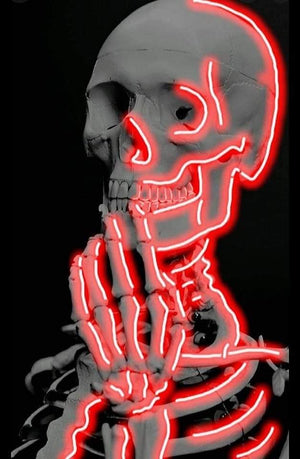SKELETON RED NEON ART