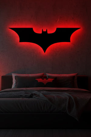 BATMAN EDITION RED NEON WALL FRAME