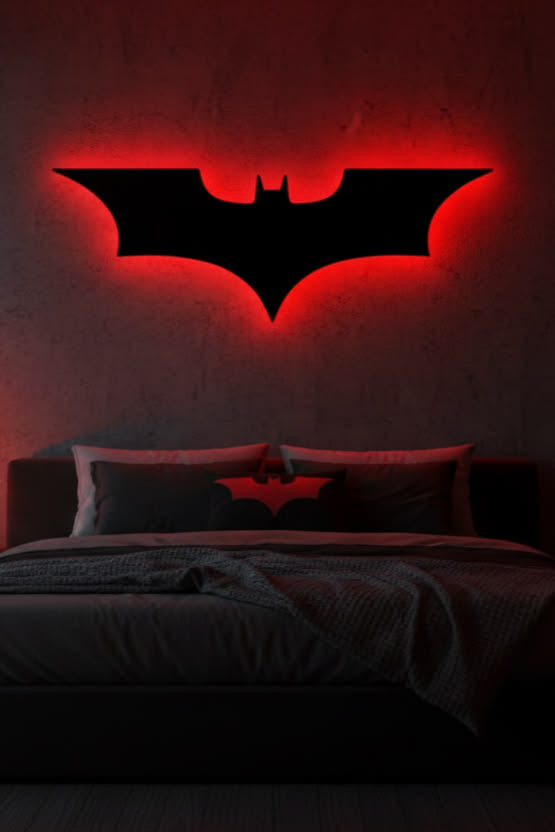 BATMAN EDITION RED NEON WALL FRAME
