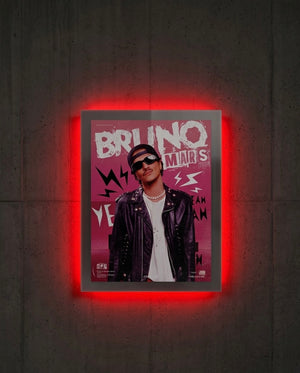 BRUNO MARS NEON WALL FRAME