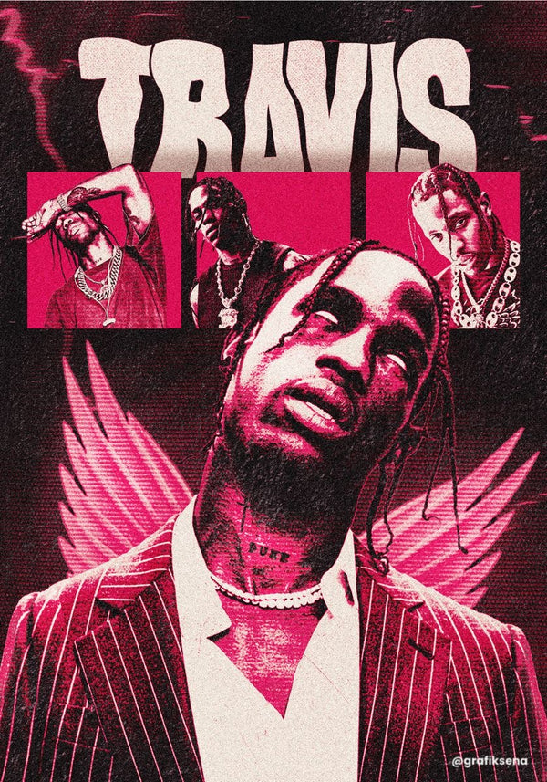 TRAVIS SCOTT NEON WALL FRAME
