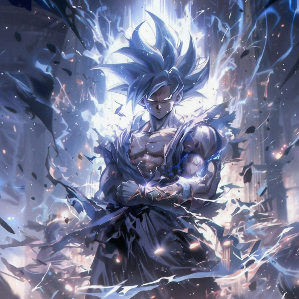 Silver Goku Ultra Instinct Metal Poster