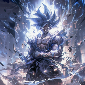 Silver Goku Ultra Instinct Metal Poster
